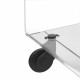Tavolino da solotto a 2 piani con struttura in plexiglass e ruote