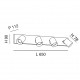 Faretto da soffitto lineare con 4 porta lampada in alluminio