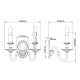 Applique da parete in ottone dal design classico con 2 diffusori in tessuto