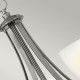 Lampadario medio in acciaio con diffusori in vetro a 5 luci dal design moderno