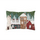 Cuscino rettangolare in tessuto con villaggio natalizio