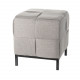 Pouf con gambe in metallo e rivestimento in tessuto dal design moderno