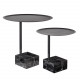 Set 2 tavolini moderni con base in marmo nero