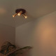 Faretto da soffitto con 3 diffusori dimmerabili e orientabili in alluminio