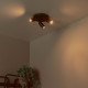 Faretto da soffitto con 3 diffusori dimmerabili e orientabili in alluminio