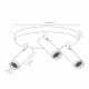 Faretto da soffitto in allumino triplo diffusore orientabile dal design moderno