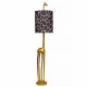 Piantana con base a forma di giraffa in PVC con paralume in cotone