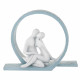 Scultura da tavolo piccola in marmorino dal design moderno con innamorati
