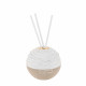 Profumatore pallina di fili in marmorino dalle linee moderne con bastoncini