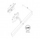 Applique a LED per luce da esposizione con struttura in metallo cromato