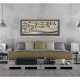 Quadro contemporaneo con decori in resina in rilievo e foglia argento 155x65