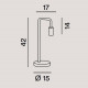 Lampada da tavolo in metallo verniciato con interruttore stile minimal