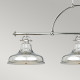 Lampadario lineare dal design industrial con diffusori in metallo a 3 luce