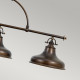 Lampadario lineare dal design industrial con diffusori in metallo a 3 luce