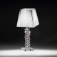 Lampada da tavolo media in cristallo dal design moderno e paralume in tessuto