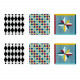 Set 6 pezzi Sottobicchiere quadrato in PMMA dal design moderno decoro Foulard