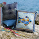 Cuscino grande moderno fodera in poliestere con decoro Pesce