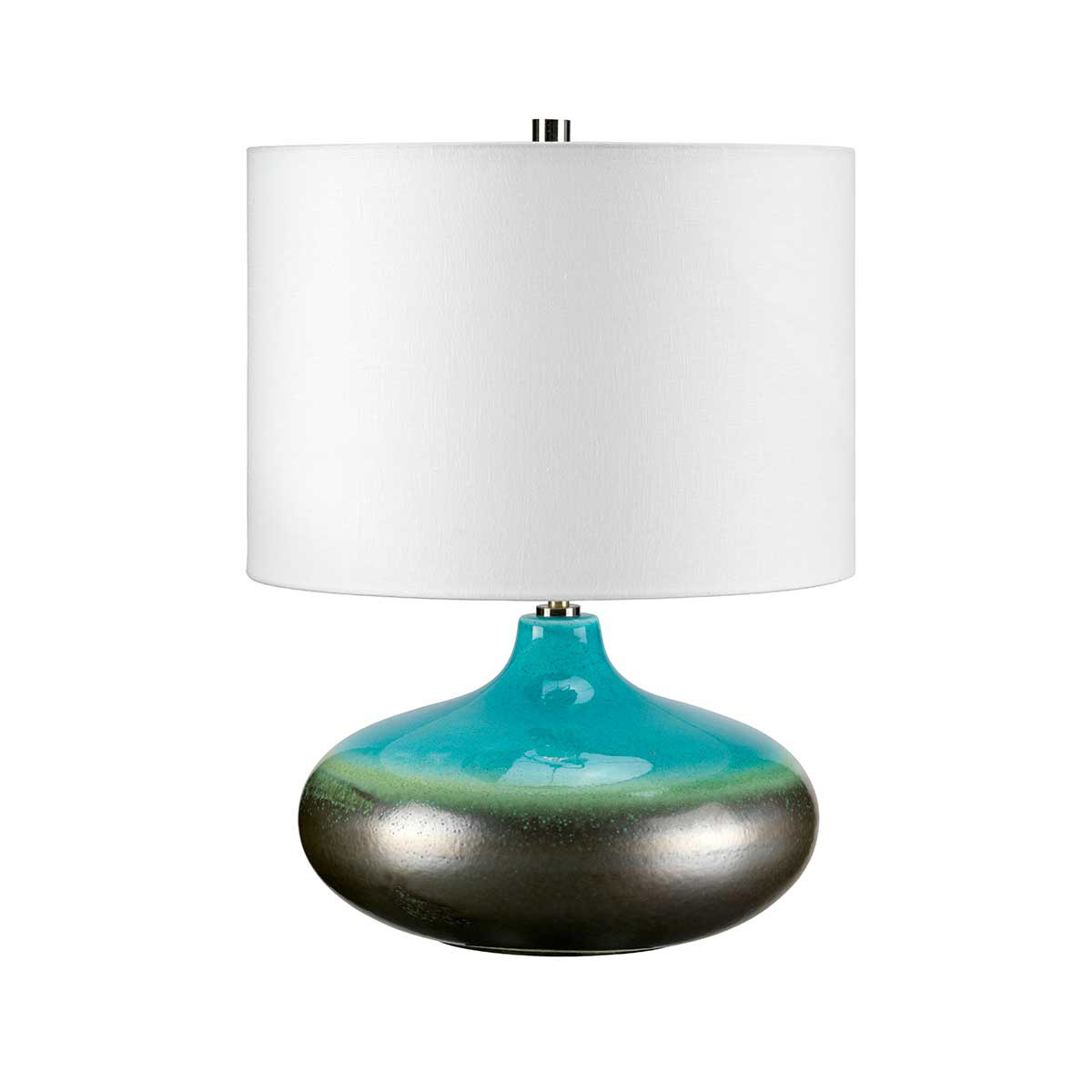 Lampada Da Tavolo Vintage Relaxdays - Abat Jour Con Paralume In Stoffa Turchese, Base In Metallo Cromato, Attacco E14