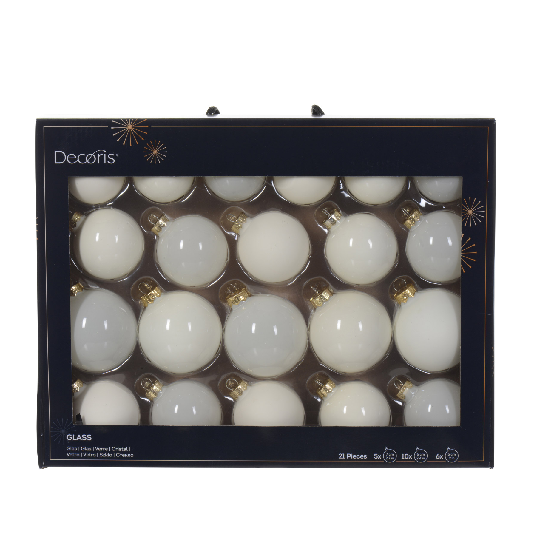 Kaemingk Set 16 Palline Di Natale In Vetro 8 Cm – Miste Opache E Lucide, Colore Verde (Rosmarino)