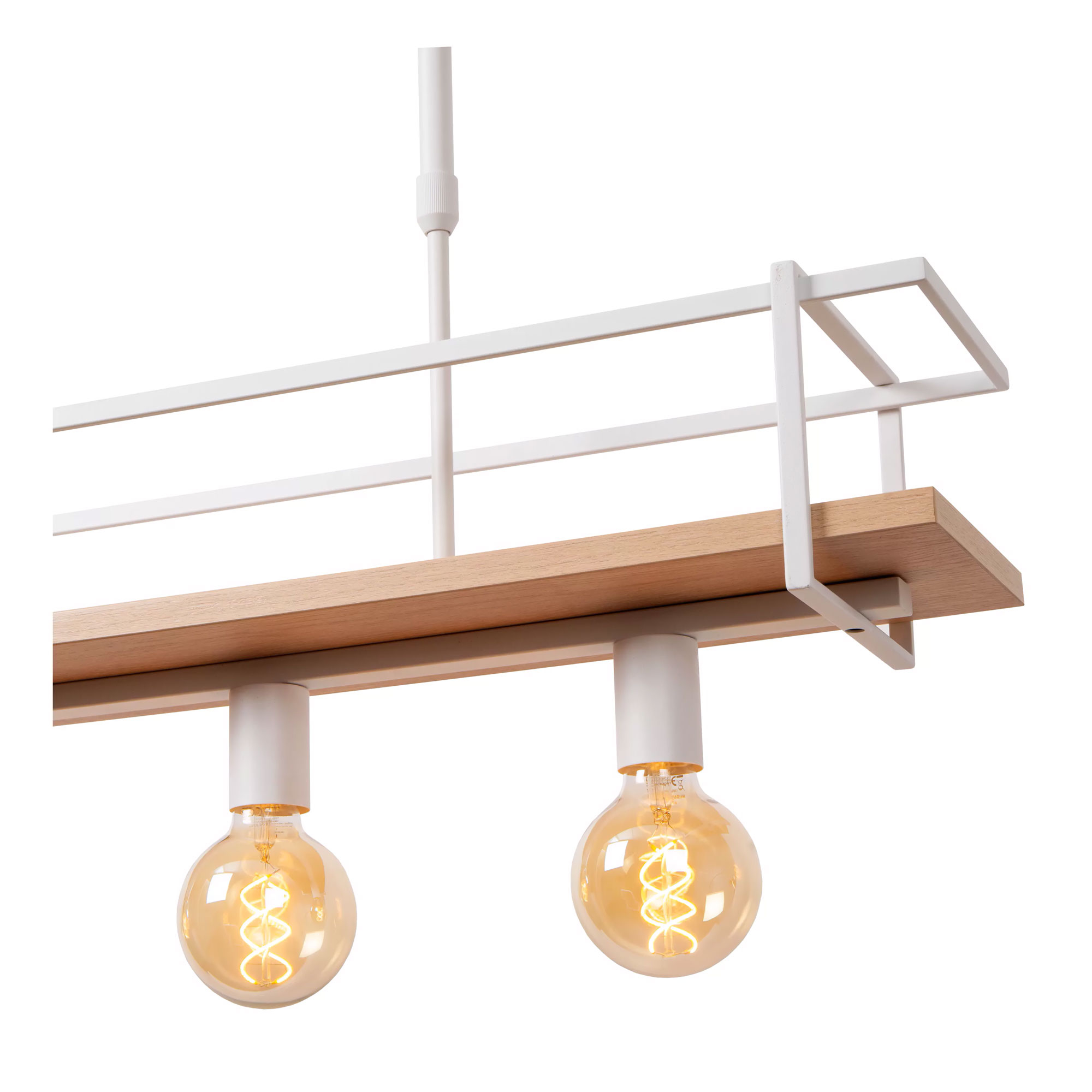 Lampadario A 4 Luci Osiride Con Paralumi In Tessuto Beige