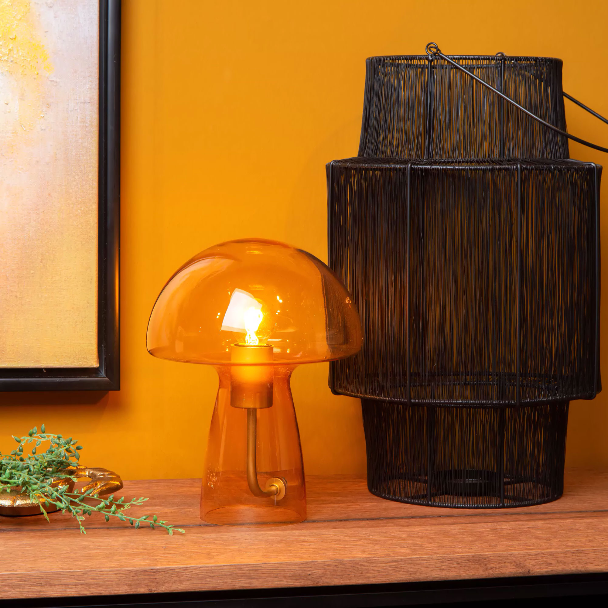 Lampada a Fungo, Lampada da Comodino, Luce Notturna a Fungo con Luce LED a 3 Colori, Graziosa Lampada da Comodino Piccola per Soggiorno/bar/camera da Letto/comodino/studio (Giallo