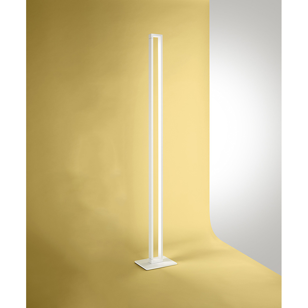 Ideal - Piantana A Led Bianca Orientabile In Metallo H.130 Cm Fabas Luce Luce Led 10w Integrata Cct 3000k 4000k 5000k 6000k