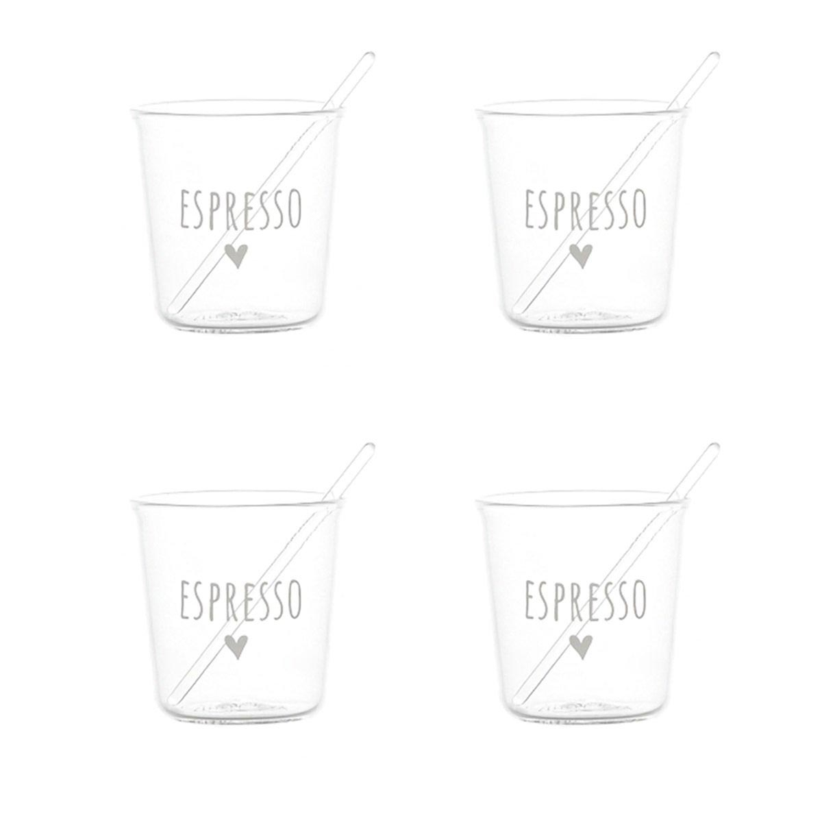 ecooe 240l*2 Tazza Caffè Doppio Vetro Borosilicato,Bicchieri da Caffè